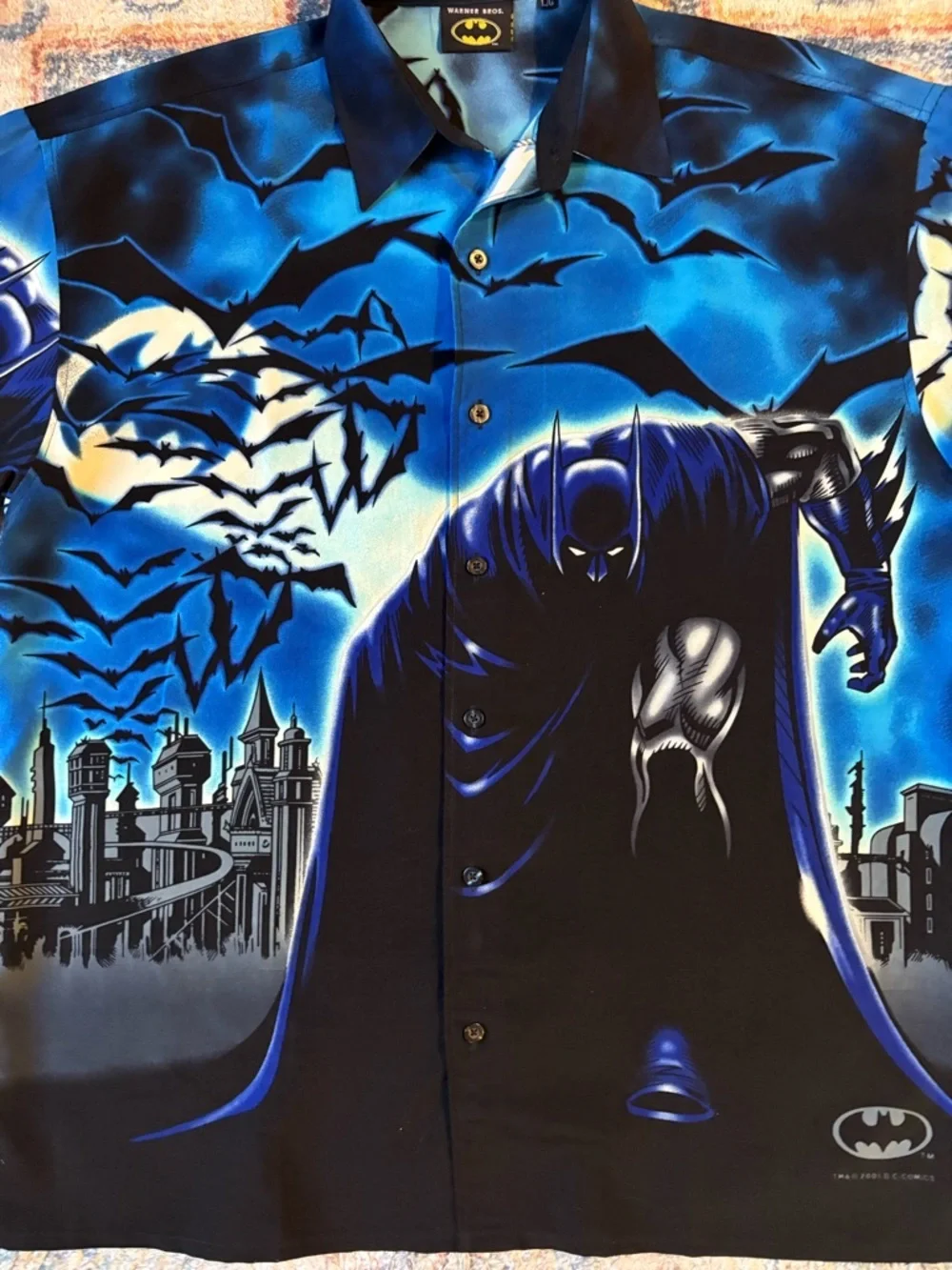 Vintage Batman All Over Print Button-up Shirt Large - Picture 4 of 5